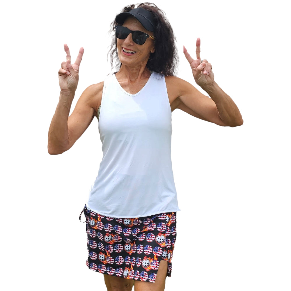 YOGAZ New Pickleball USA Skort are here Sizes Extra Extra Small to XXL - YOGAZ