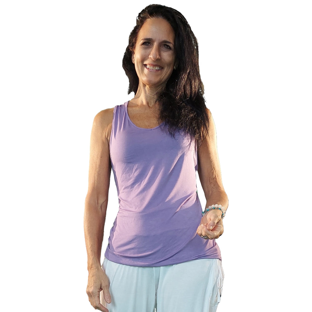 YOGAZ Eco-Friendly Lavender Bamboo BOW Tank Top - YOGAZ