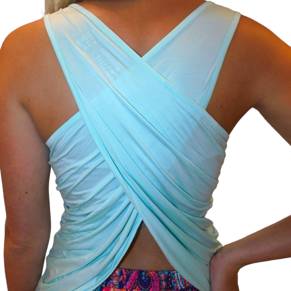 YOGAZ Eco-Friendly Bamboo Bow Cool Mint Green Dressy Tank Top - YOGAZ