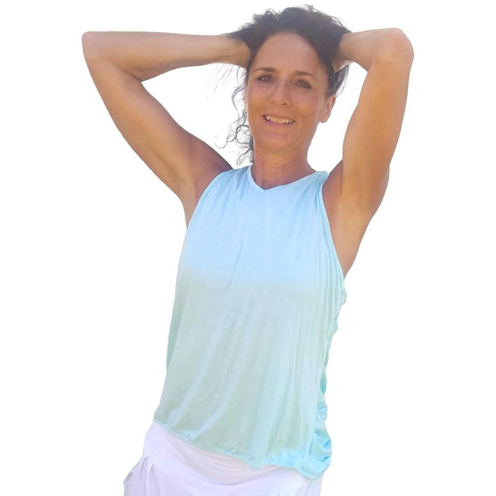 YOGAZ Eco-Friendly Bamboo Bow Cool Mint Green Dressy Tank Top - YOGAZ