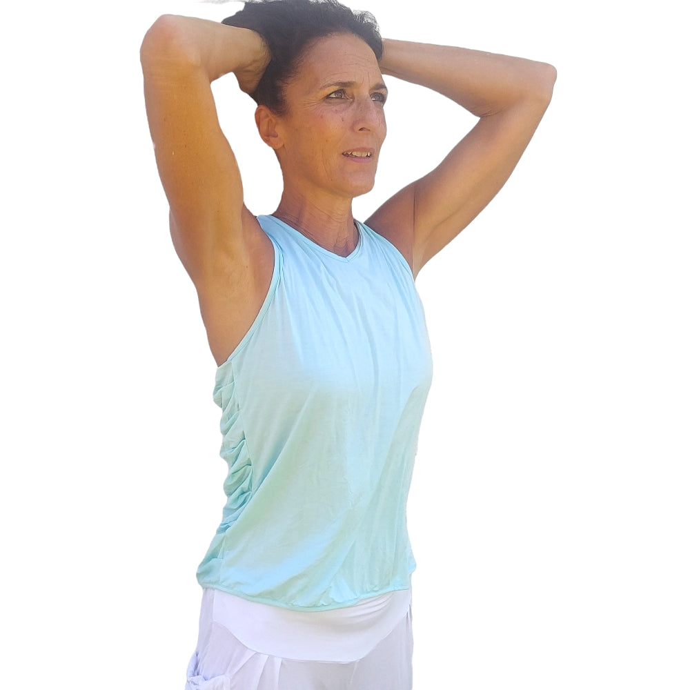 YOGAZ Eco-Friendly Bamboo Bow Cool Mint Green Dressy Tank Top - YOGAZ