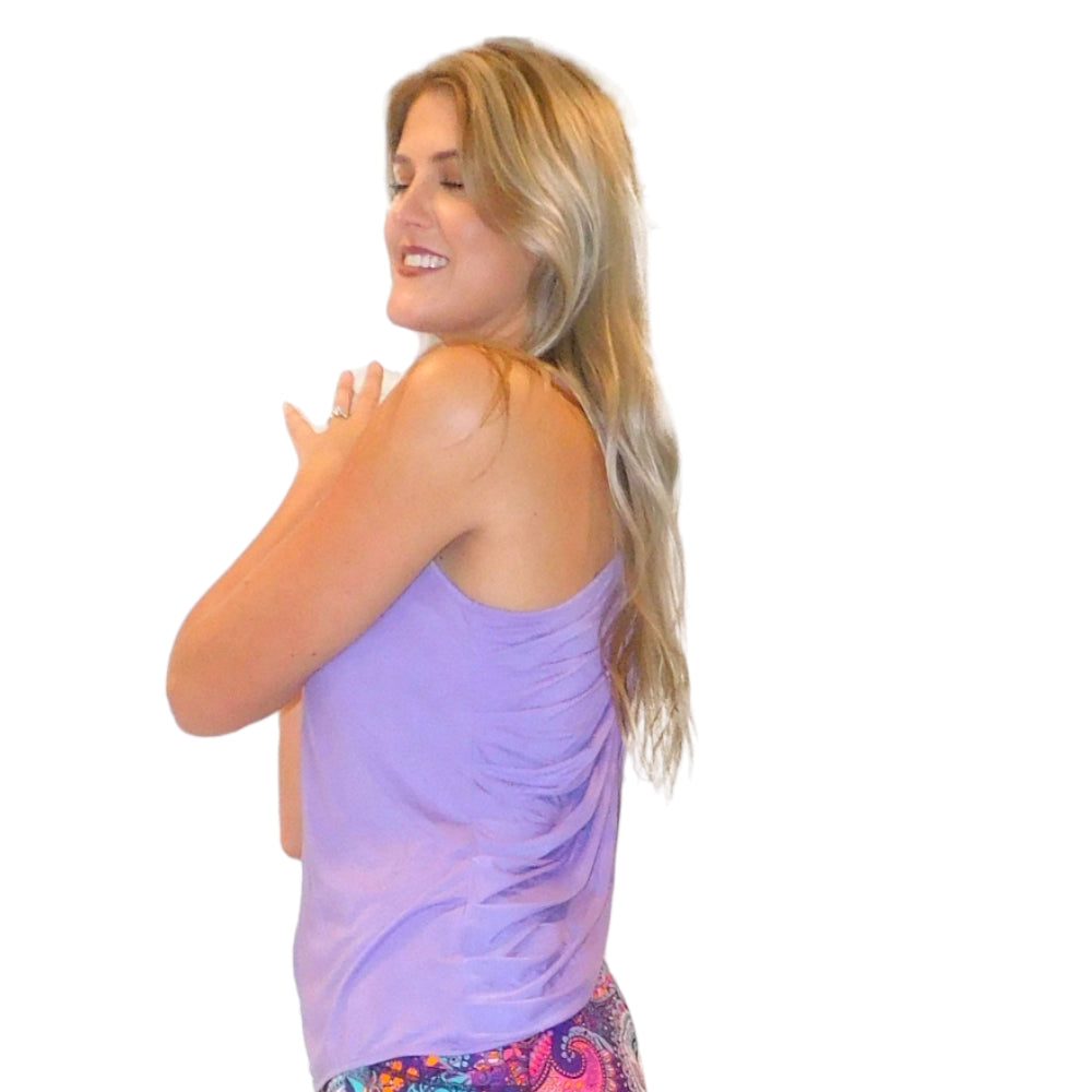 YOGAZ Eco-Friendly Lavender Bamboo BOW Tank Top - YOGAZ