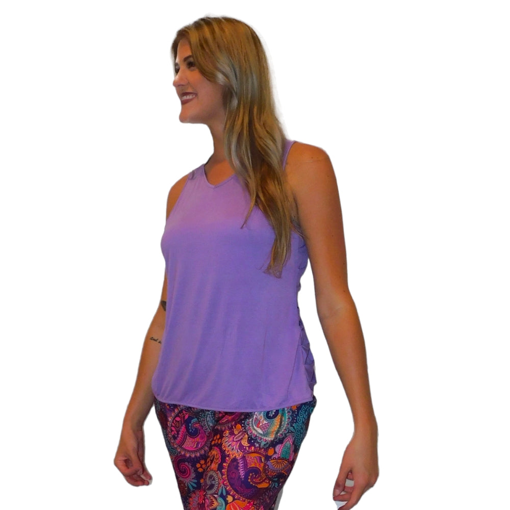 YOGAZ Eco-Friendly Lavender Bamboo BOW Tank Top - YOGAZ