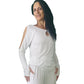 YOGAZ Eco-Friendly Bamboo Breathe Keyhole White Long Sleeve Shirt - YOGAZ