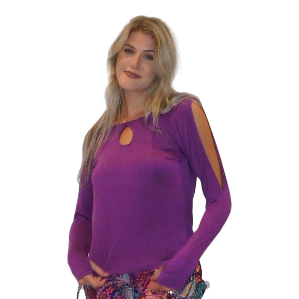 YOGAZ Eco-Friendly Bamboo Breathe Purple Long Sleeve Shirt - YOGAZ