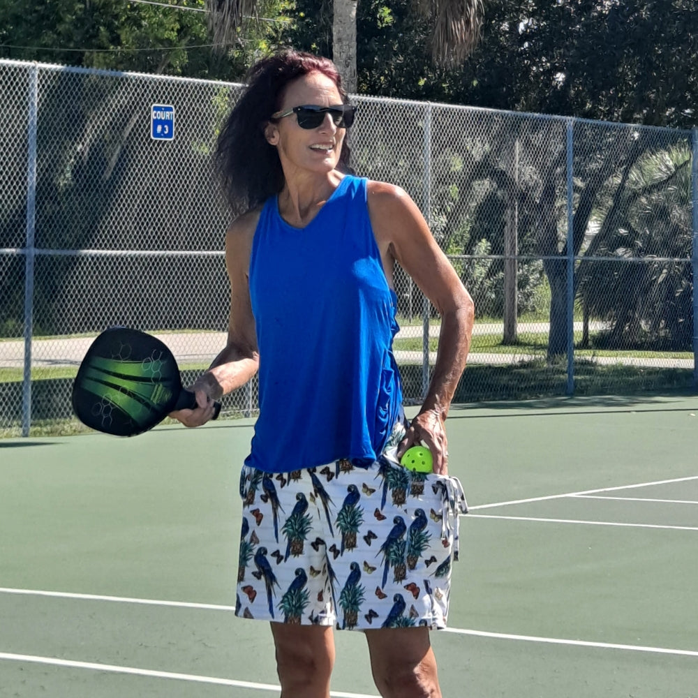 YOGAZ Breezy Tropical Stripe Colorful & Fun Shorts - YOGAZ