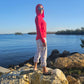 Bamboo Hoodie with UV 50 Protection and Thumb Holes - Red, Sizes XS to 3XL - YOGAZ