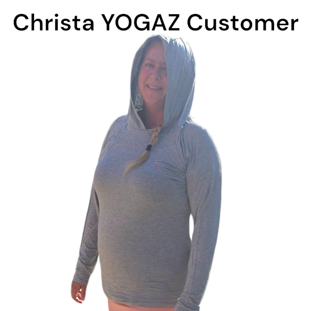 New Bamboo Hoodie - Grey - UV 50 Protection & Breathable - Sizes XS-3XL - YOGAZ