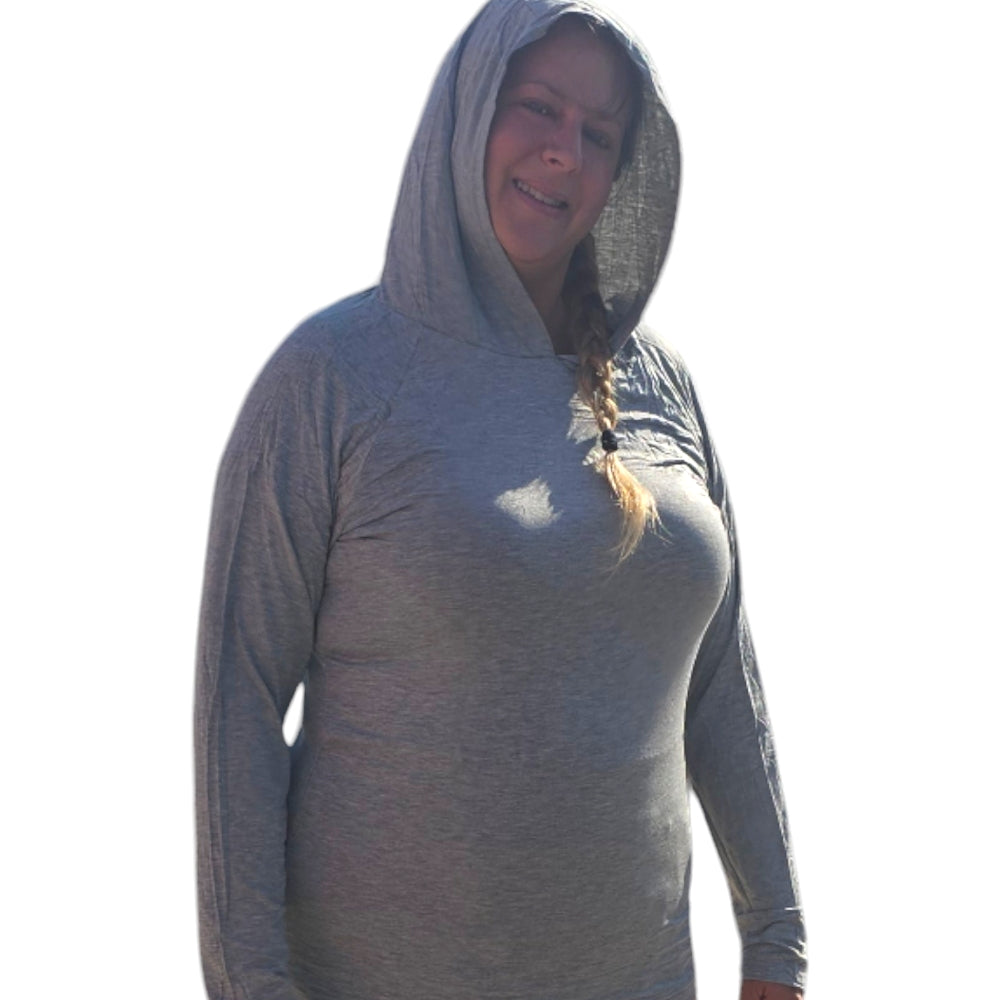 New Bamboo Hoodie - Grey - UV 50 Protection & Breathable - Sizes XS-3XL - YOGAZ