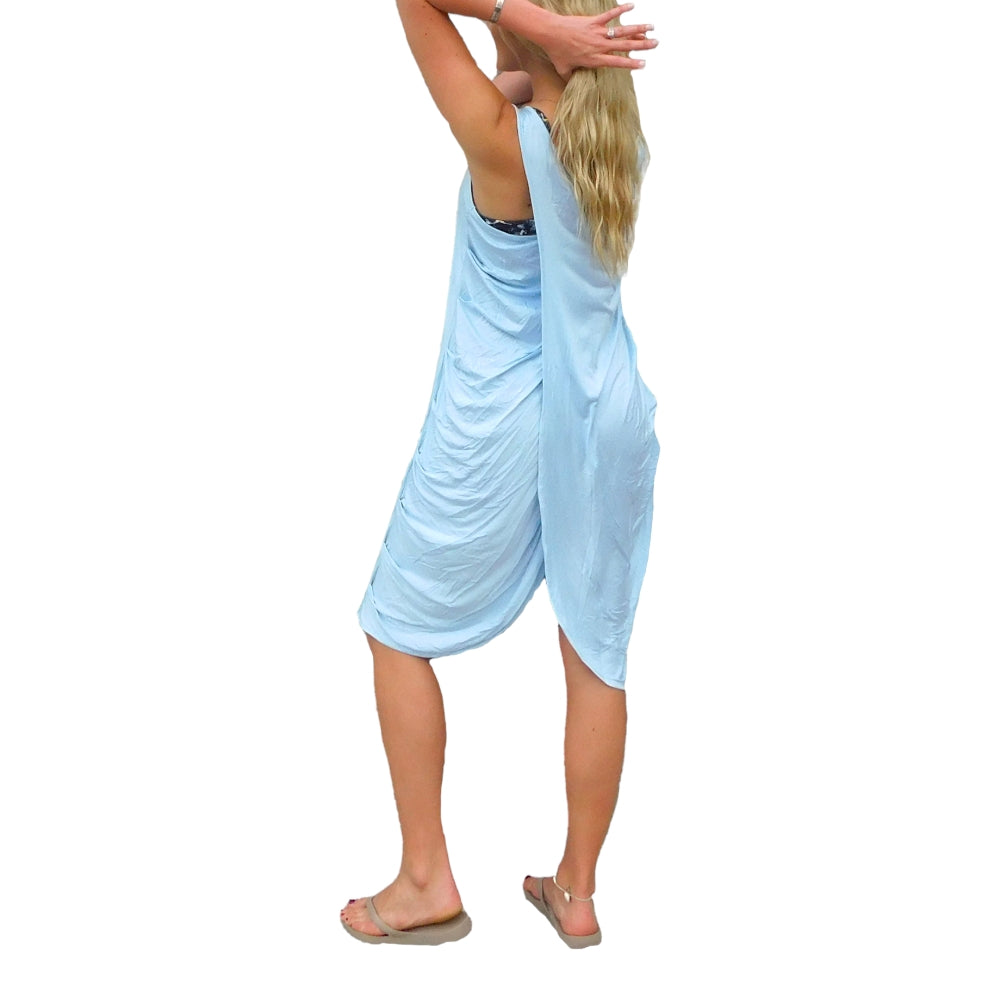 Yogaz New Eco Friendly Bamboo Light Blue Swimsuit Cover-Sun Dress is called "Wave". It's super cute, elegant and so comfortable. - YOGAZ