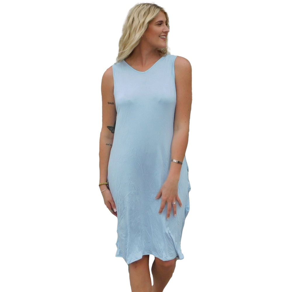 Yogaz New Eco Friendly Bamboo Light Blue Swimsuit Cover-Sun Dress is called "Wave". It's super cute, elegant and so comfortable. - YOGAZ