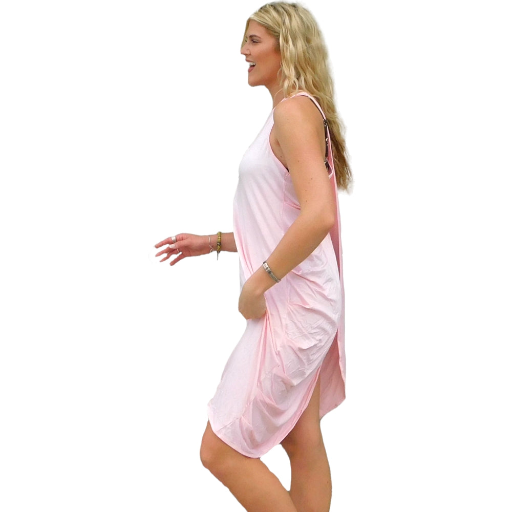 Yogaz New Eco Friendly Bamboo Pink Swimsuit Cover-Sun Dress is called "Wave". It's super cute, elegant and so comfortable. - YOGAZ