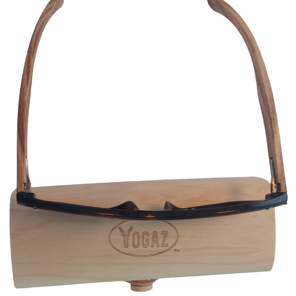 Handmade Bamboo Sunglasses - Durable Metal Hinge, Polarized Green Lenses - YOGAZ