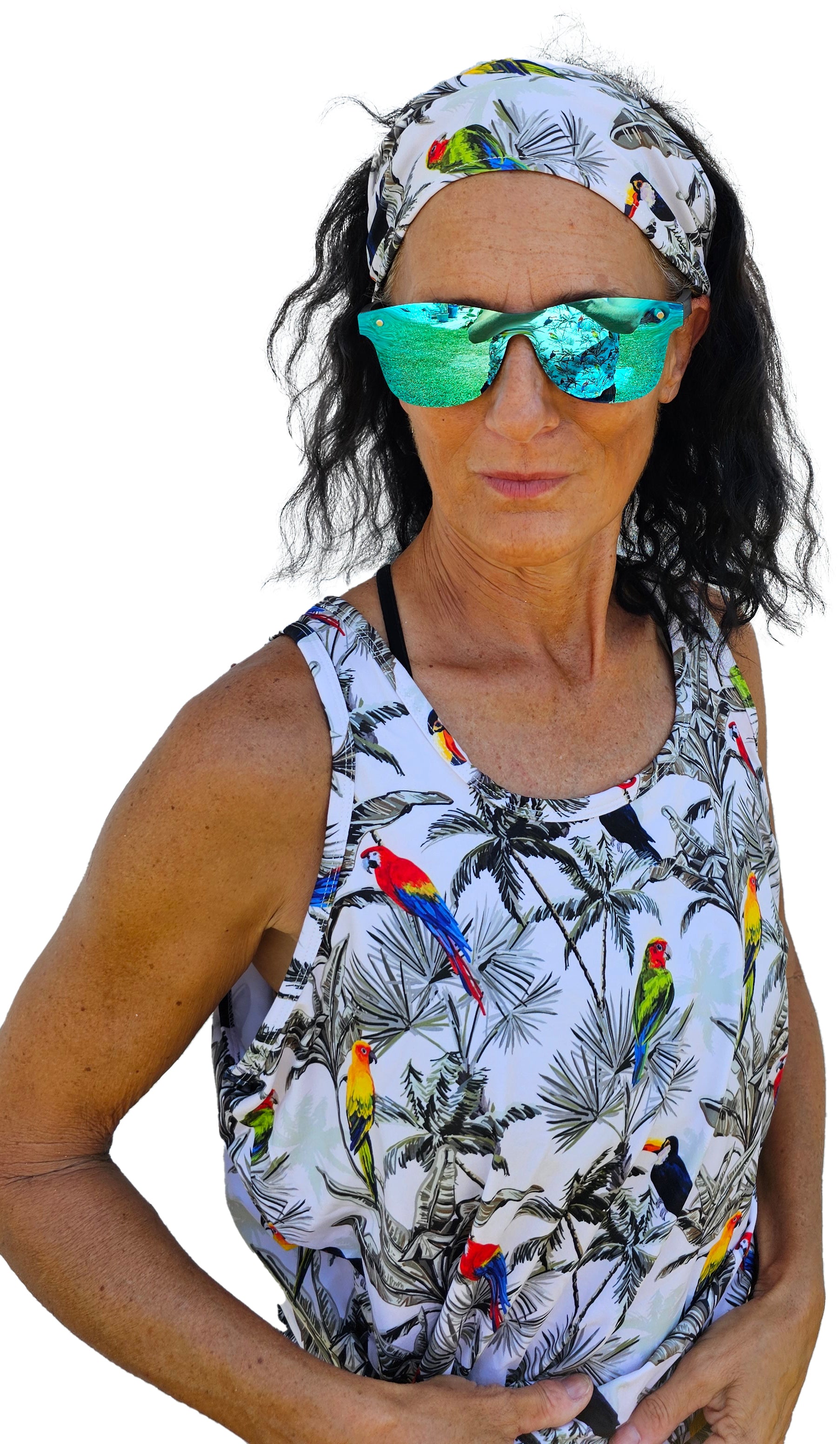 Parrot in Paradise Headband - Matches Parrot in Paradise Tank Top - YOGAZ