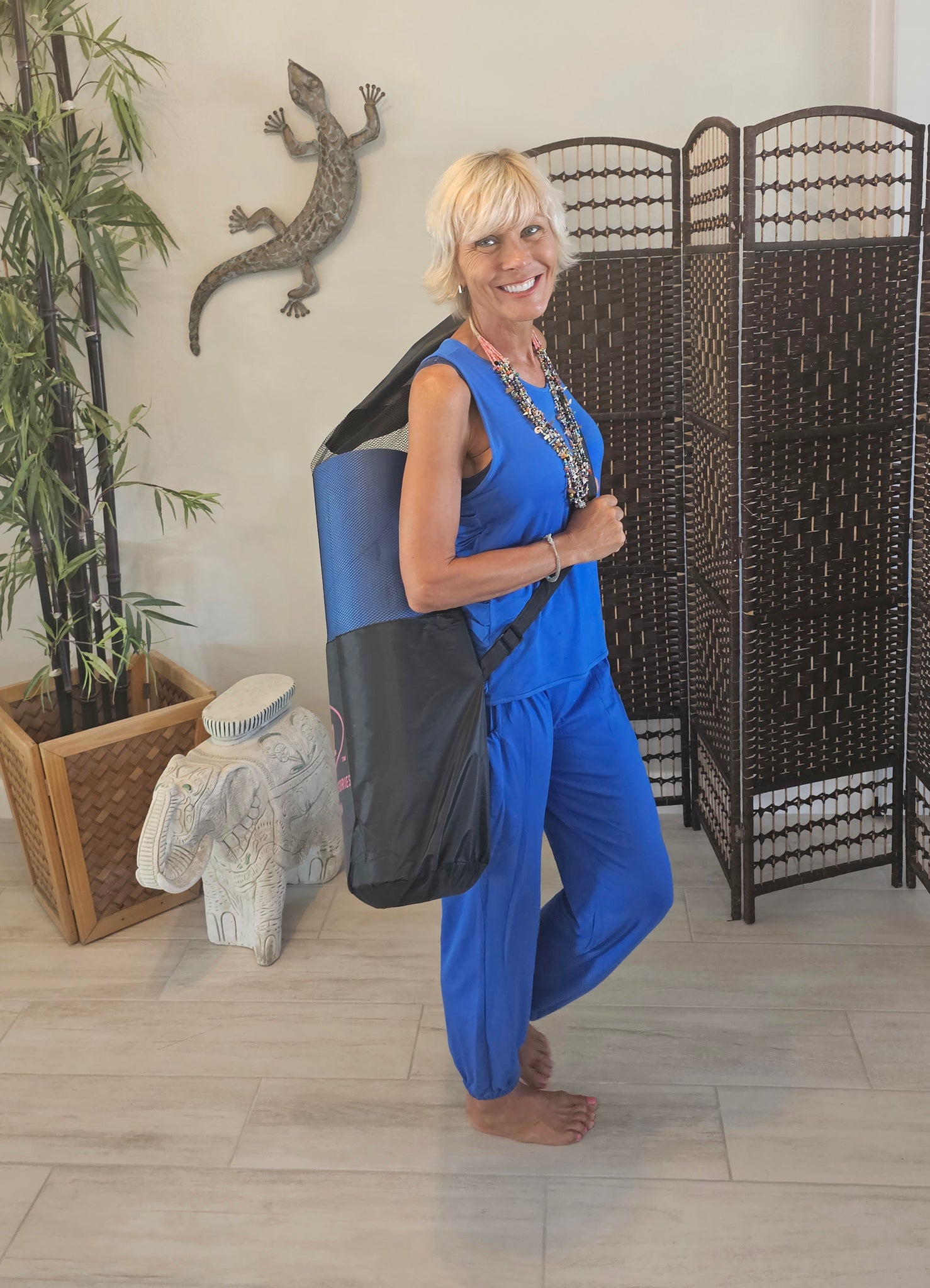 YOGAZ NEW Royal Blue Bamboo Pants with our Signature Pocket in Pocke
