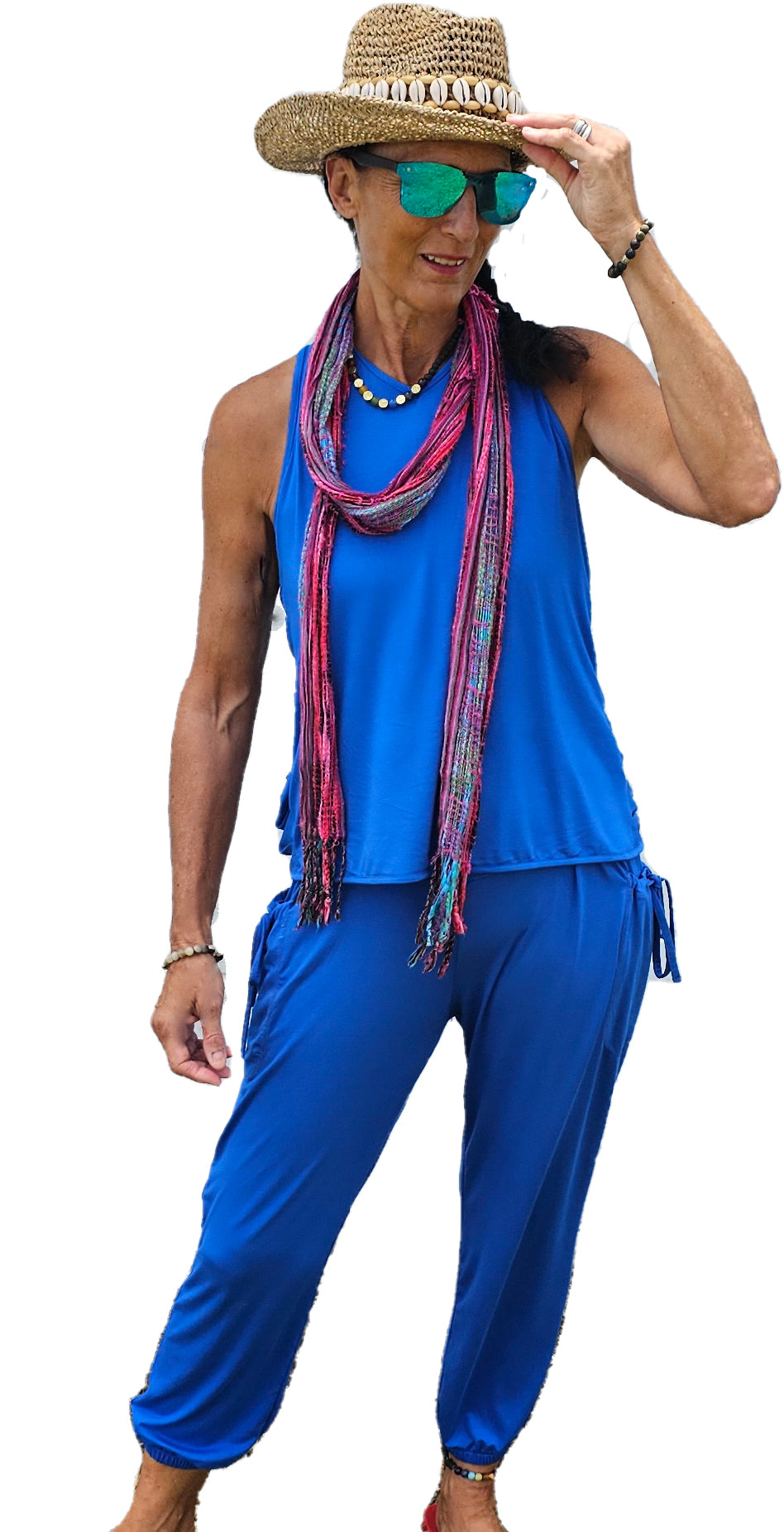 YOGAZ NEW Royal Blue Bamboo Pants with our Signature Pocket in Pocke