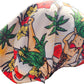 a close up of a hula girl hawaiian design bandana on a white background